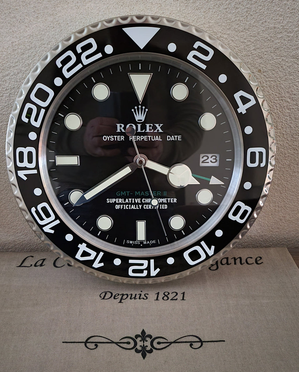 Wandklok Rolex GMT-Master II Zwart 35cm RVS (roestvrij staal)