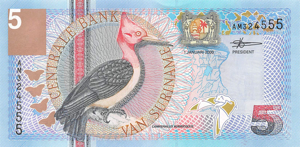 P-146 Suriname 5 Gulden 2000 Unc
