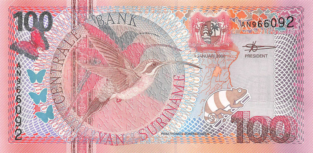 P-149 Suriname 100 Gulden 2000 Unc