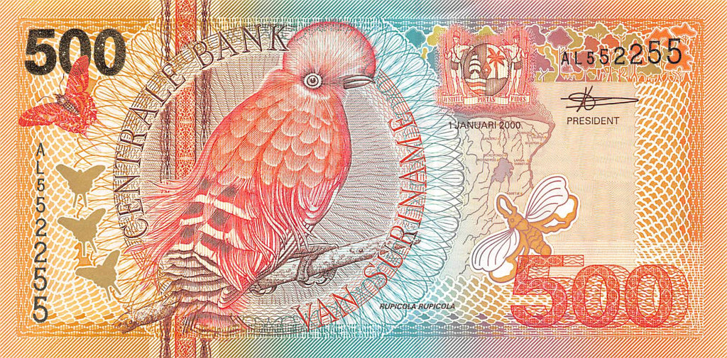 P-150 Suriname 500 Gulden 2000 Unc