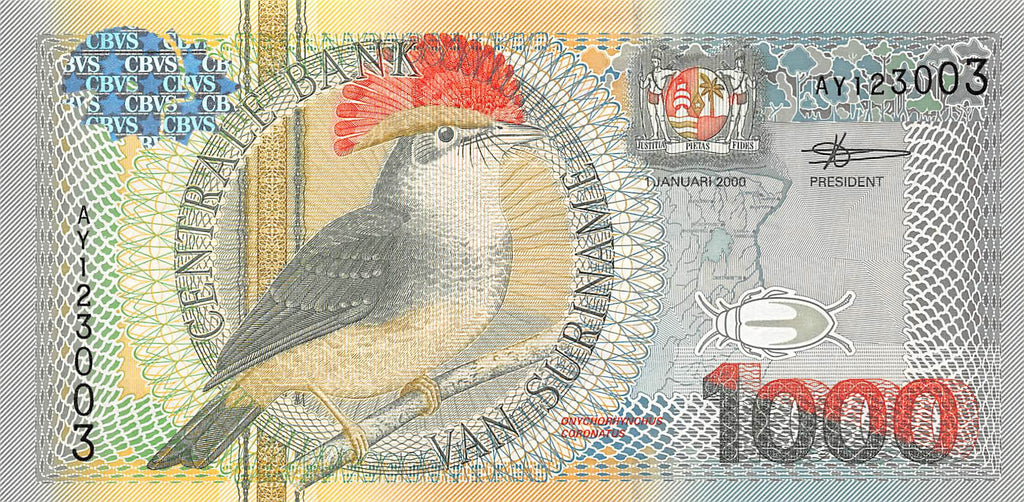 P-151 Suriname 1.000 Gulden 2000 Unc