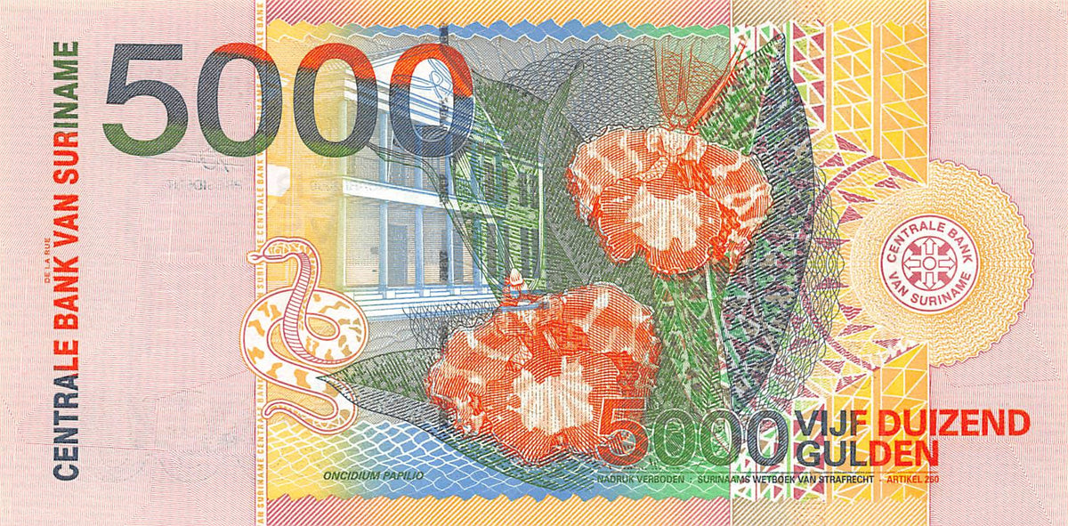 P-152 Suriname 5.000 Gulden 2000 Unc