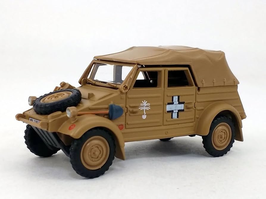 Cararama: Volkswagen Kübelwagen 82 Open 1941 Afrika Korps - Schaal 1:43