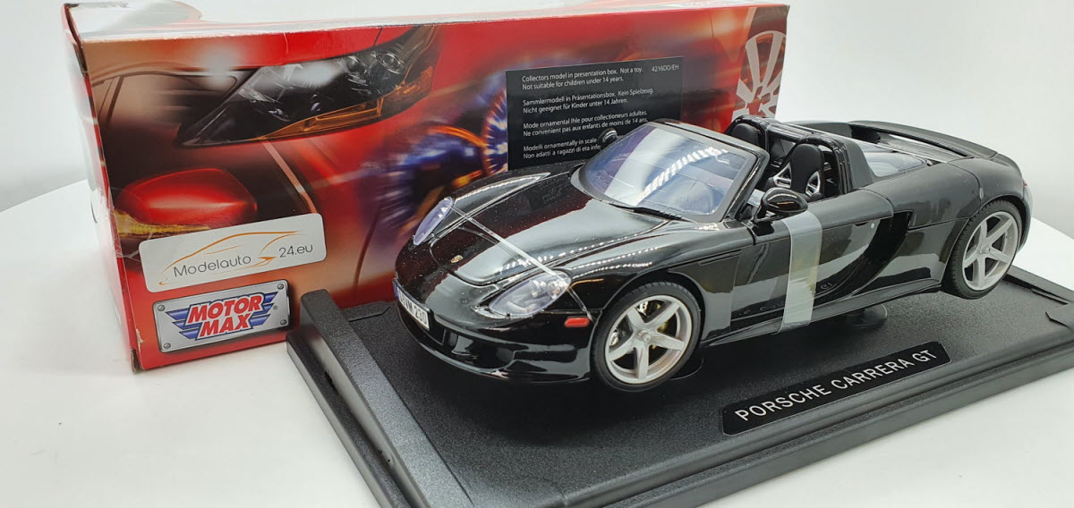 MotorMax: Porsche Carrera GT Zwart - Schaal 1:18