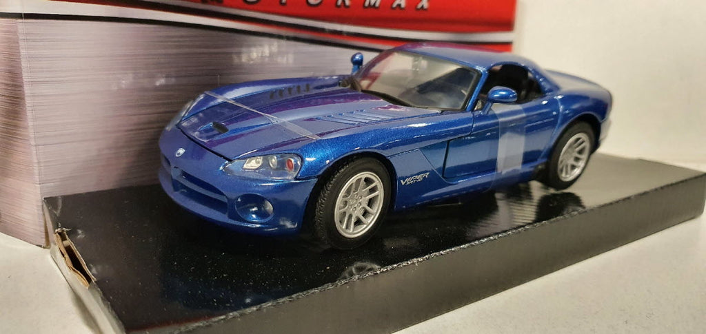 MotorMax Dodge Viper SRT-10 Hard Top Blauw 2003 - Schaal 1:24