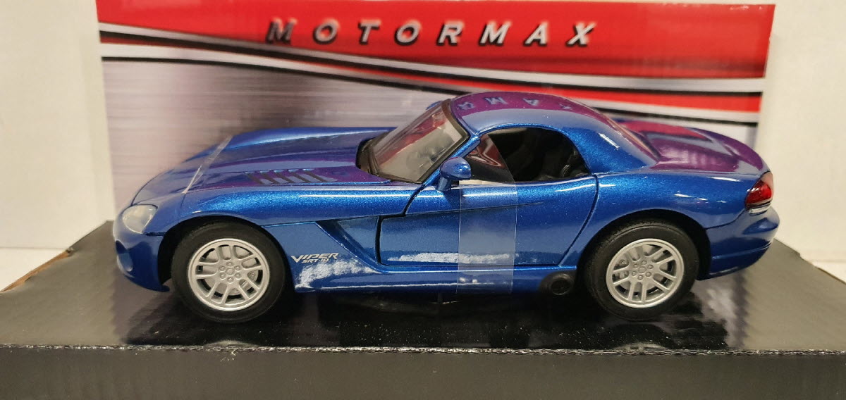 MotorMax Dodge Viper SRT-10 Hard Top Blauw 2003 - Schaal 1:24
