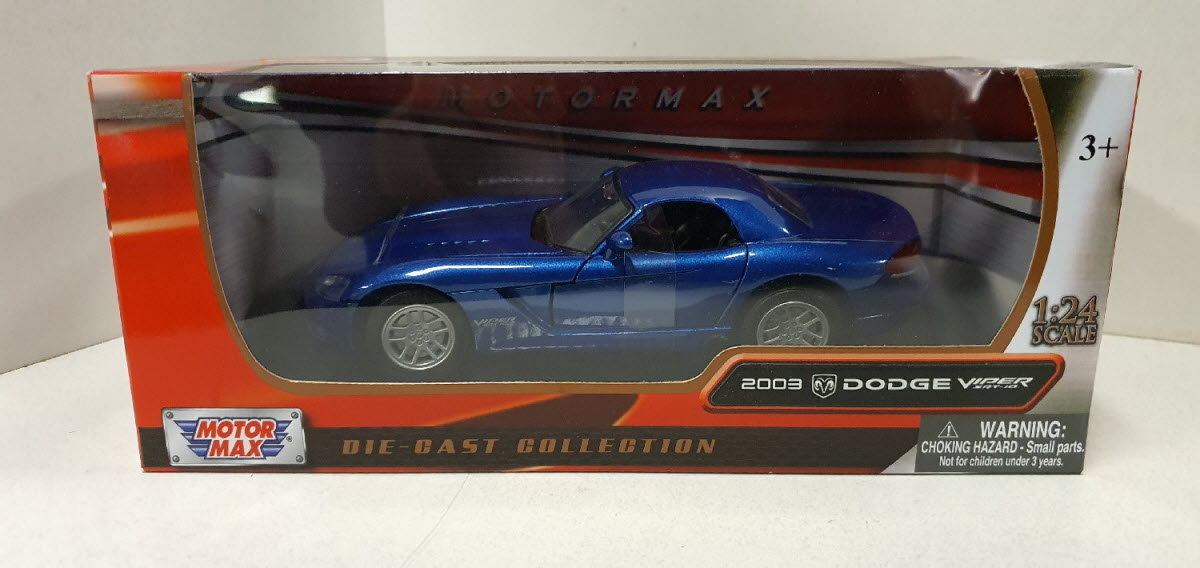 MotorMax Dodge Viper SRT-10 Hard Top Blauw 2003 - Schaal 1:24