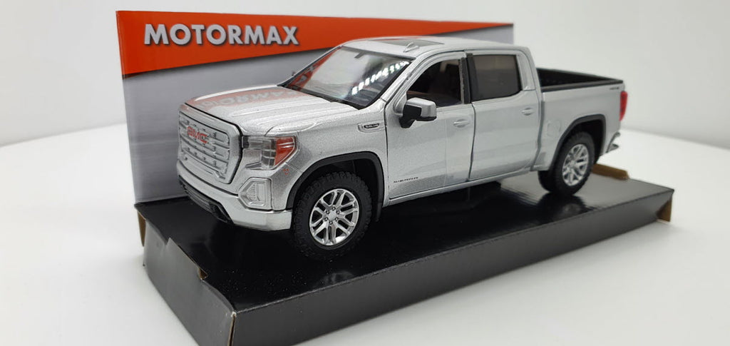 MotorMax GMC Sierra 1500 SLT Crew Cab Grijs Metallic 2019 - Schaal 1:24