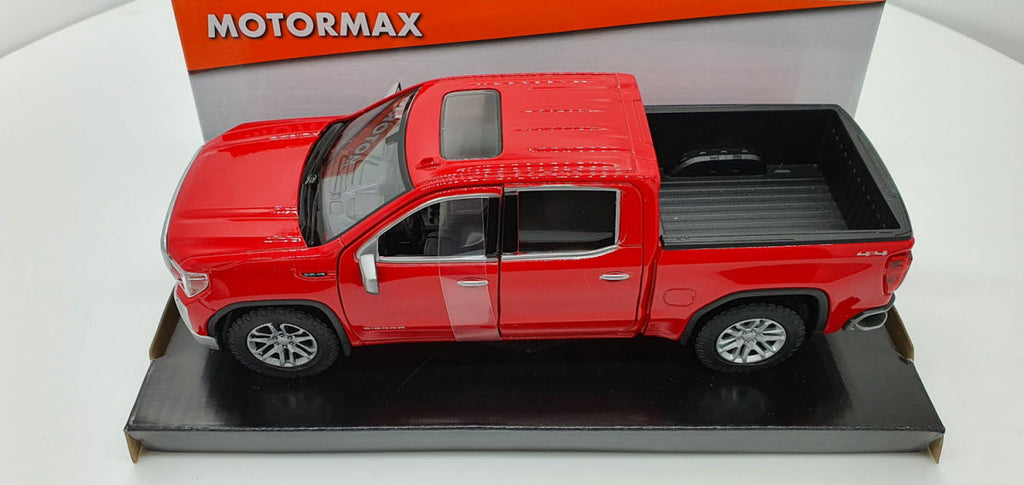 MotorMax GMC Sierra 1500 SLT Crew Cab Rood 2019 - Schaal 1:24