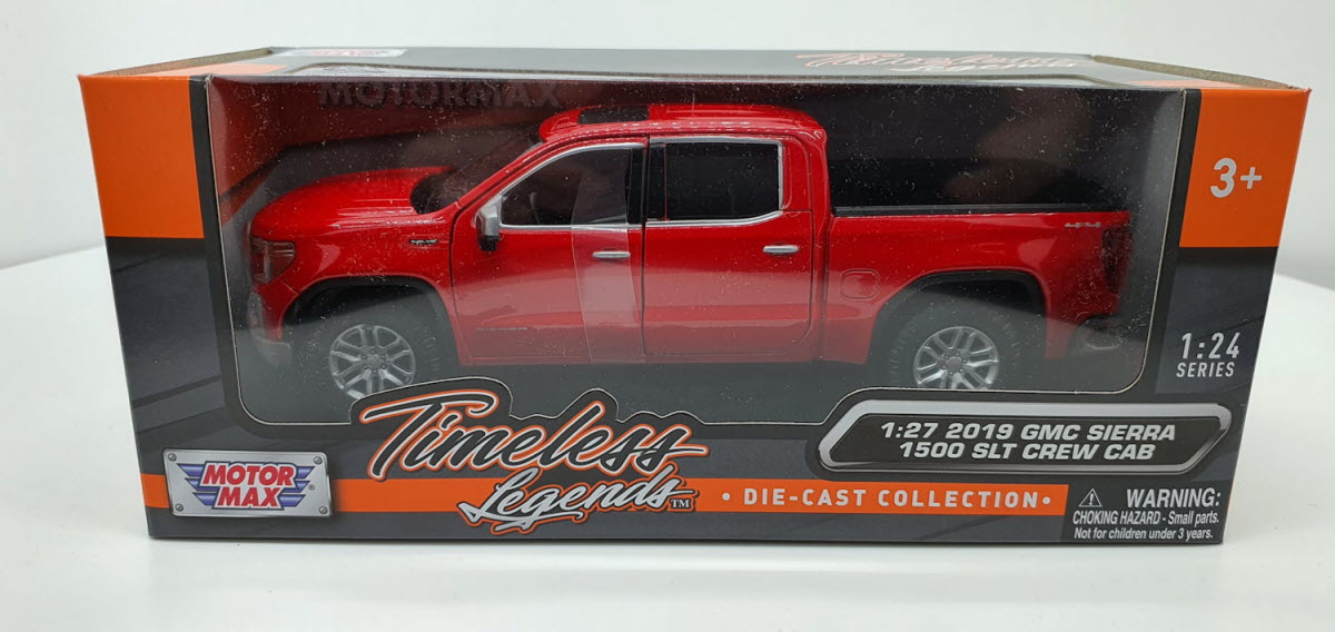 MotorMax GMC Sierra 1500 SLT Crew Cab Rood 2019 - Schaal 1:24