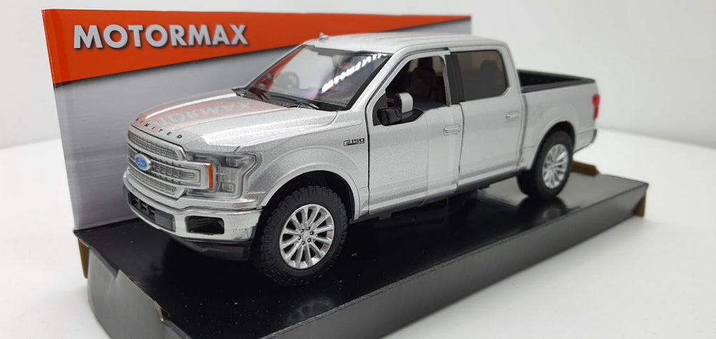 MotorMax Ford F150 Limited Crew Cab Zilver 2019 - Schaal 1:24