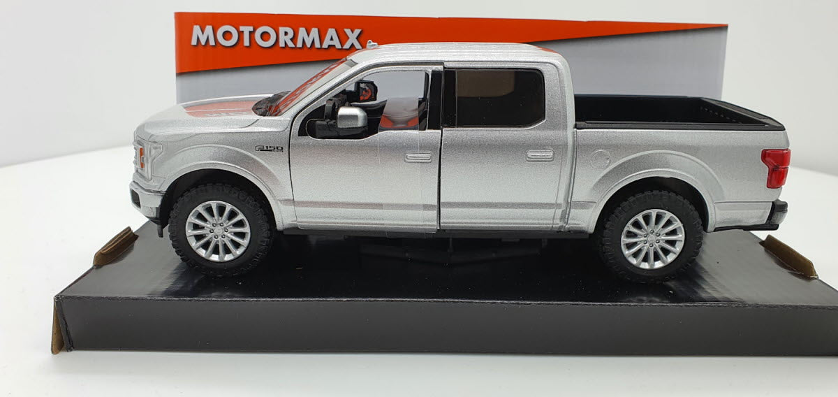 MotorMax Ford F150 Limited Crew Cab Zilver 2019 - Schaal 1:24