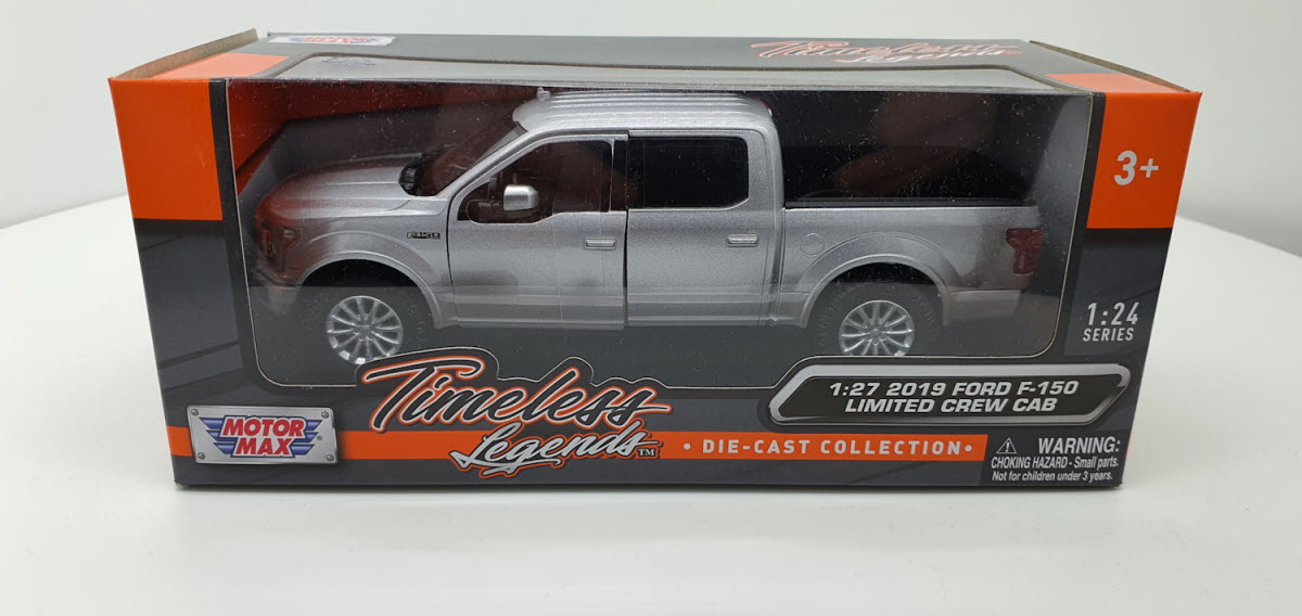 MotorMax Ford F150 Limited Crew Cab Zilver 2019 - Schaal 1:24