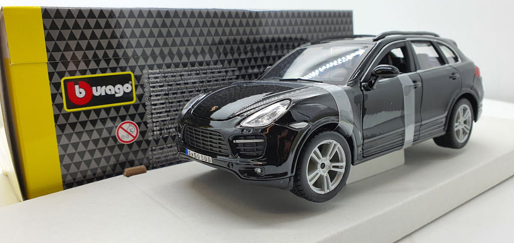 Bburago Porsche Cayenne Turbo Zwart - Schaal 1:24