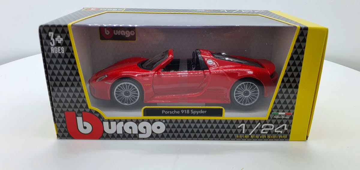 Bburago Porsche 918 Spyder Rood 2015 - Schaal 1:24