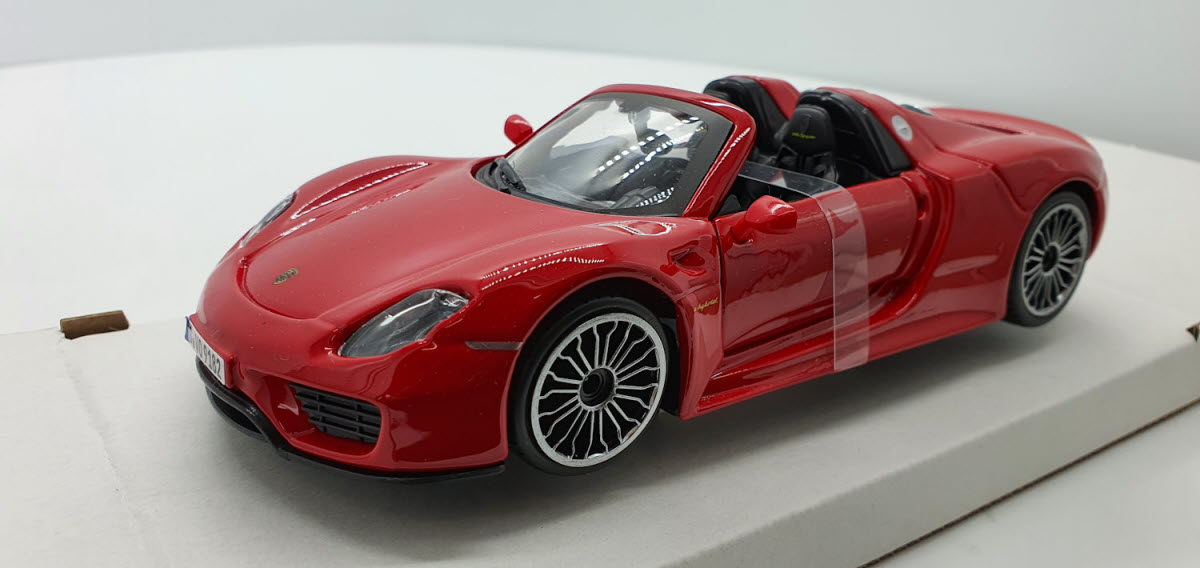 Bburago Porsche 918 Spyder Rood 2015 - Schaal 1:24