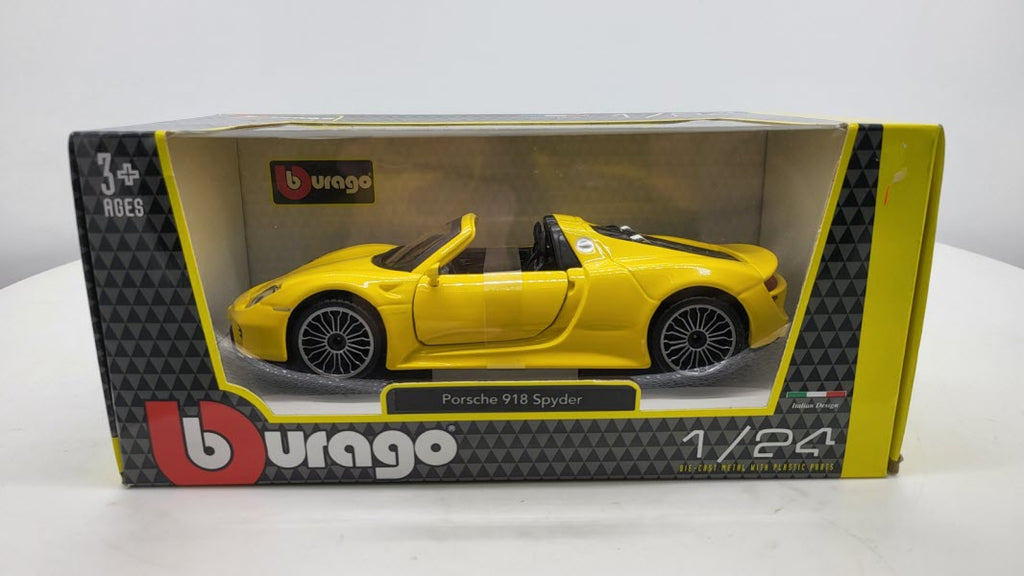 Bburago Porsche 918 Spyder Geel 2015 - Schaal 1:24