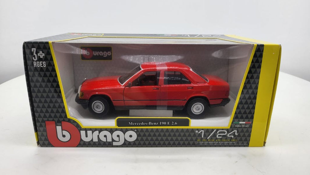 Bburago Mercedes 190 E 2.6 (W201) Rood 1987 - Schaal 1:24