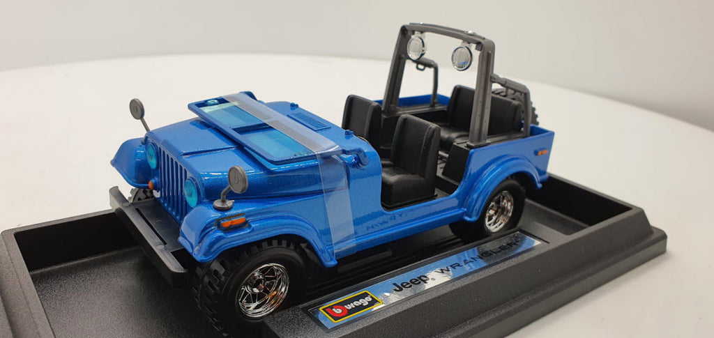 Bburago Jeep Wrangler Blauw - Schaal 1:24