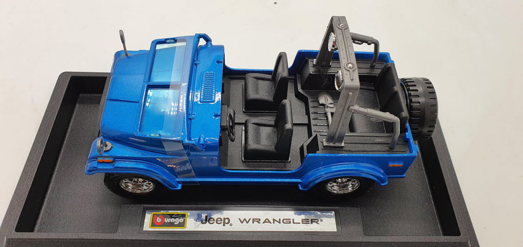 Bburago Jeep Wrangler Blauw - Schaal 1:24