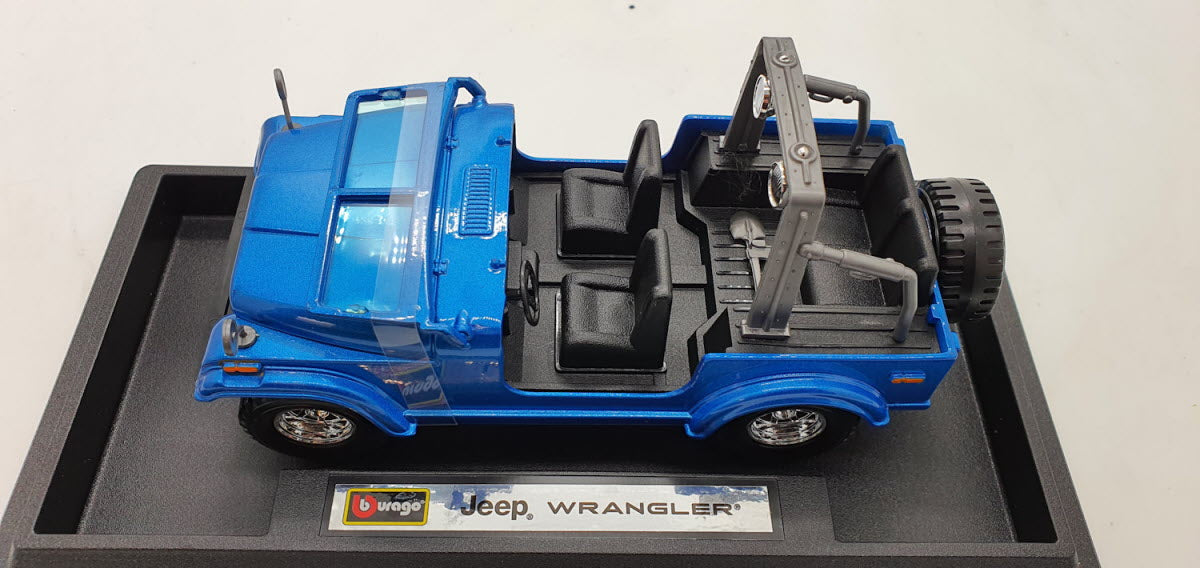 Bburago Jeep Wrangler Blauw - Schaal 1:24