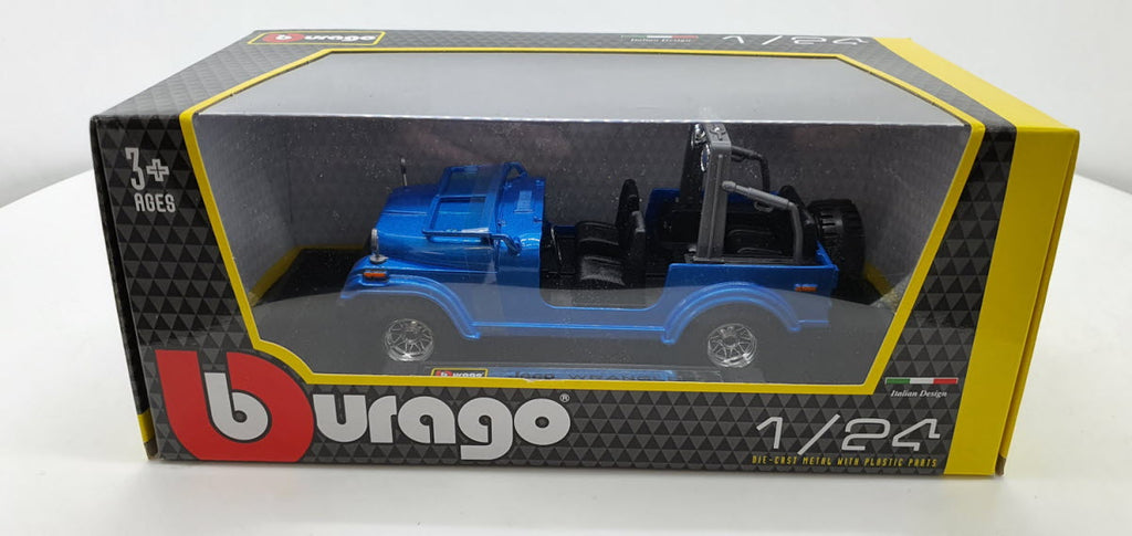 Bburago Jeep Wrangler Blauw - Schaal 1:24