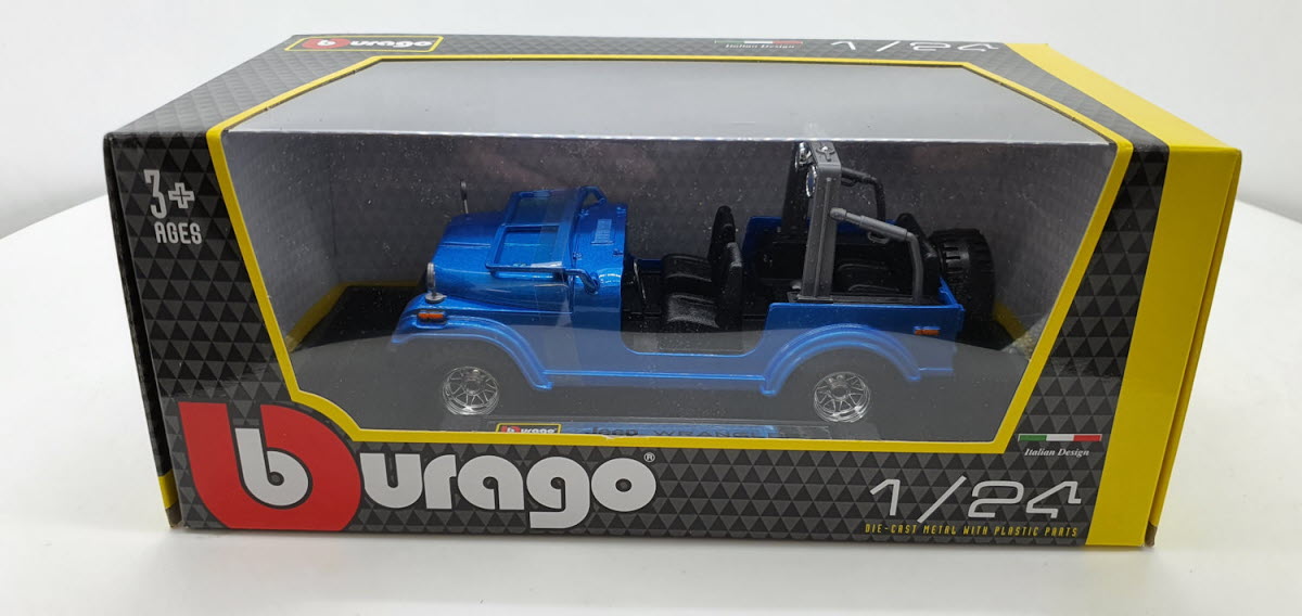 Bburago Jeep Wrangler Blauw - Schaal 1:24