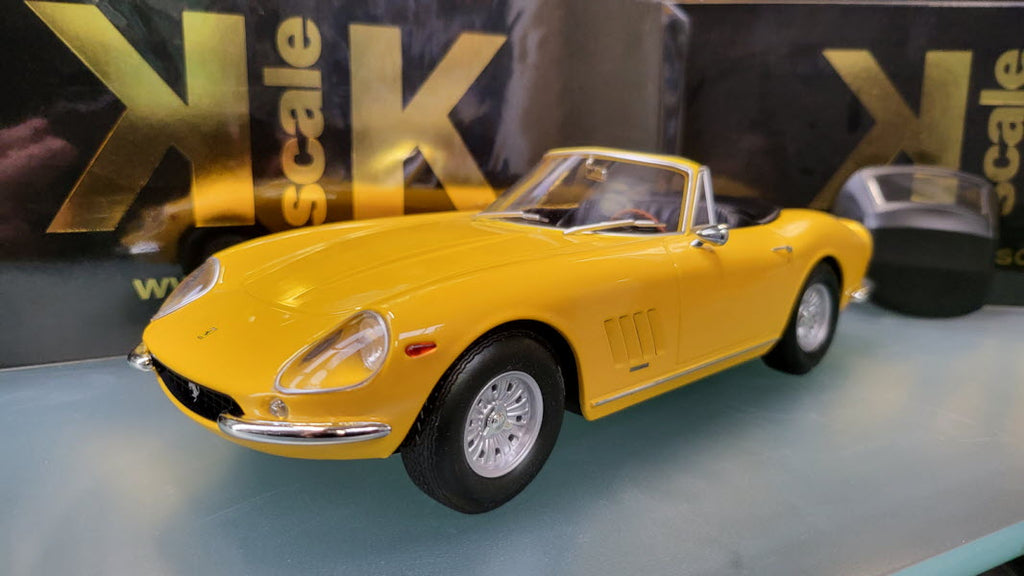 KK-Scale: Ferrari 275 GTB/4 Nart Spyder Geel (1967) - Schaal 1:18