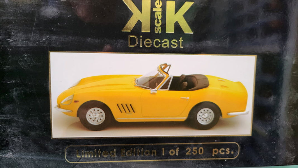 KK-Scale: Ferrari 275 GTB/4 Nart Spyder Geel (1967) - Schaal 1:18