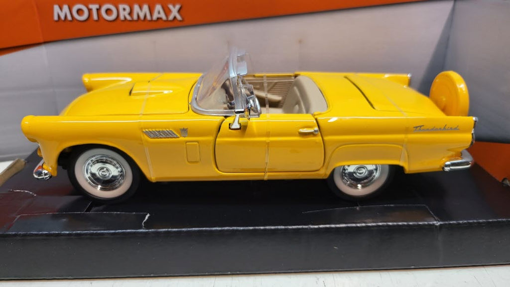 MotorMax Ford Thunderbird Donkergeel 1956 - Schaal 1:24