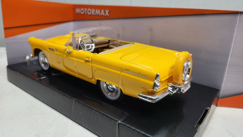 MotorMax Ford Thunderbird Donkergeel 1956 - Schaal 1:24