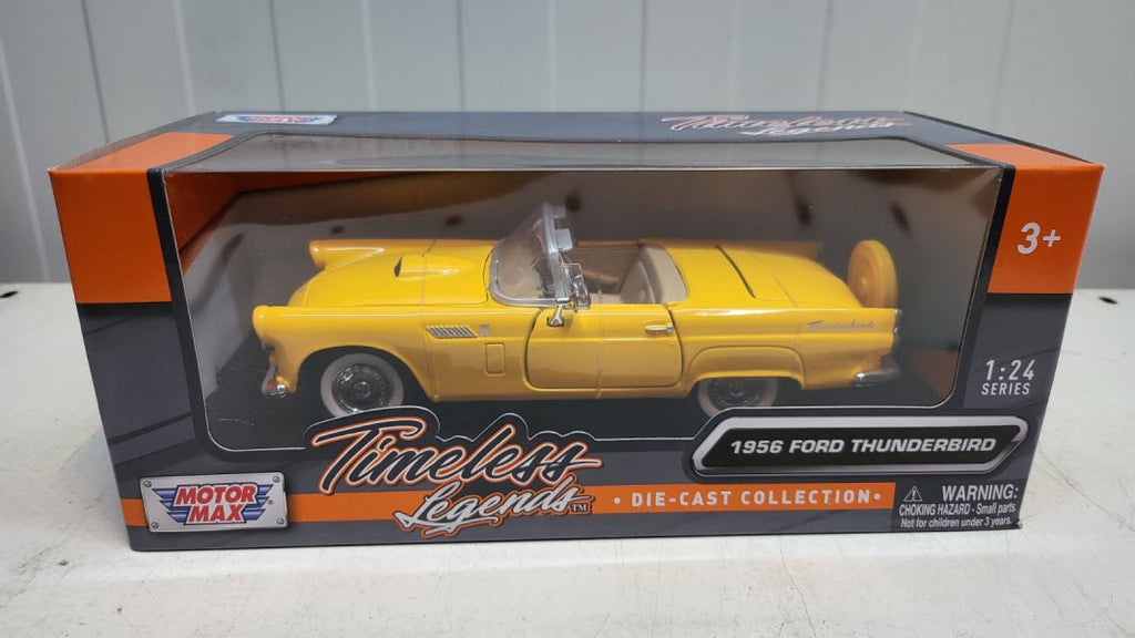 MotorMax Ford Thunderbird Donkergeel 1956 - Schaal 1:24