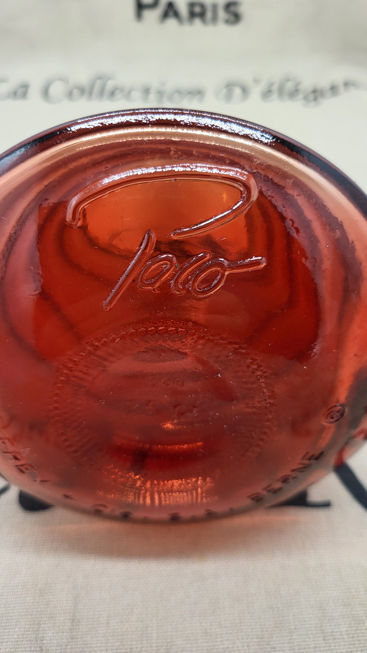 Vintage Rode Glazen Vaas Paco, O. Frey + Cie.