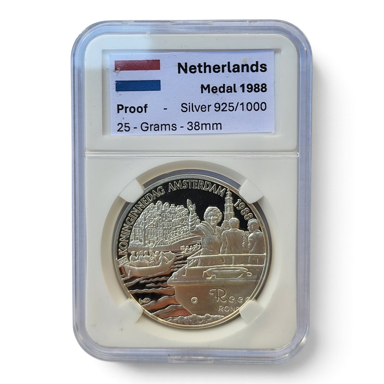 1988 - Nederland Zilveren Penning - Koninginnedag Amsterdam - Proof
