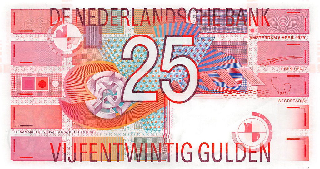 P-100 Nederland 25 Gulden 1989 Unc