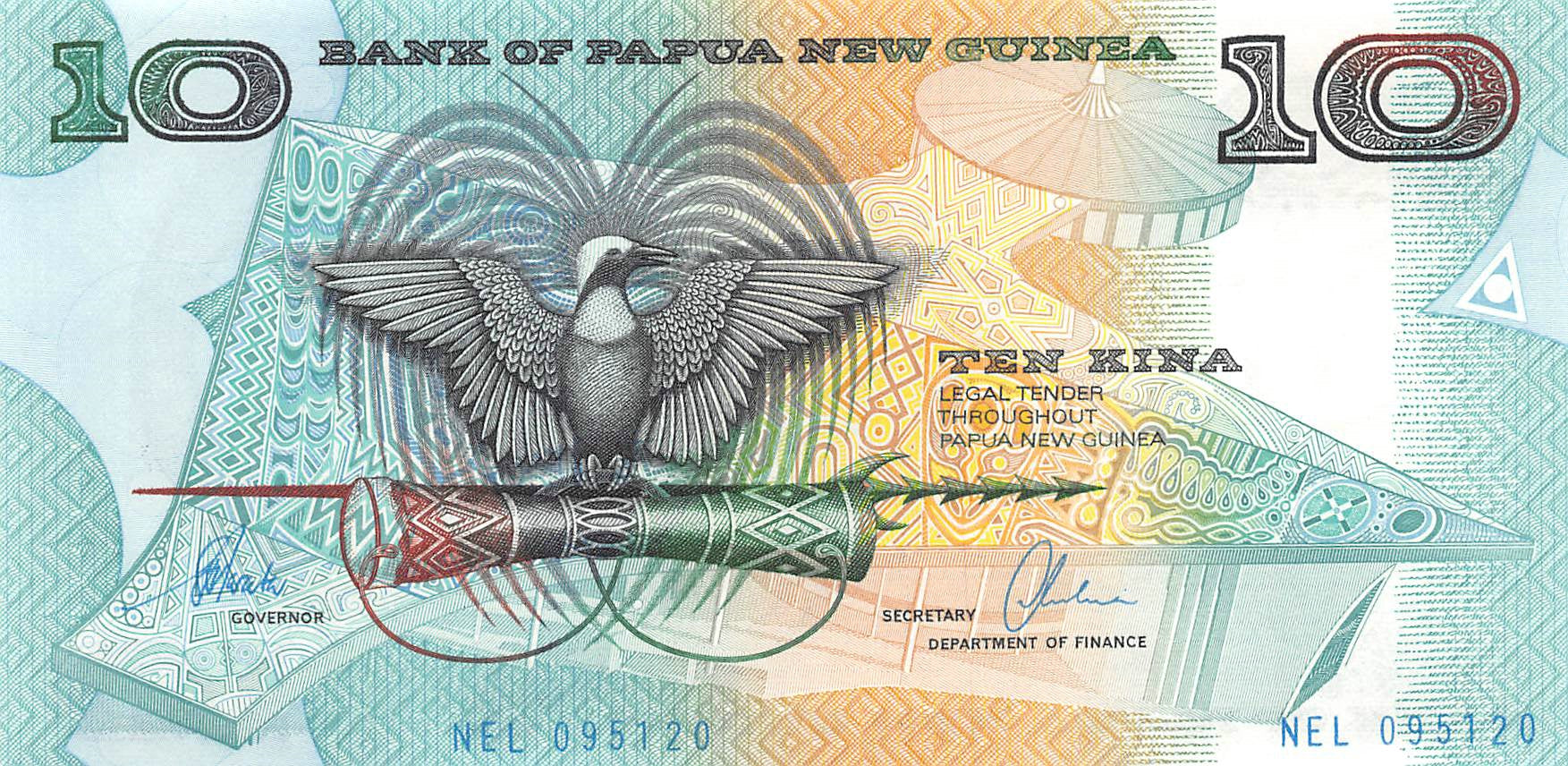 P-009d Papua New Guinea 10 Kina 1997 Unc