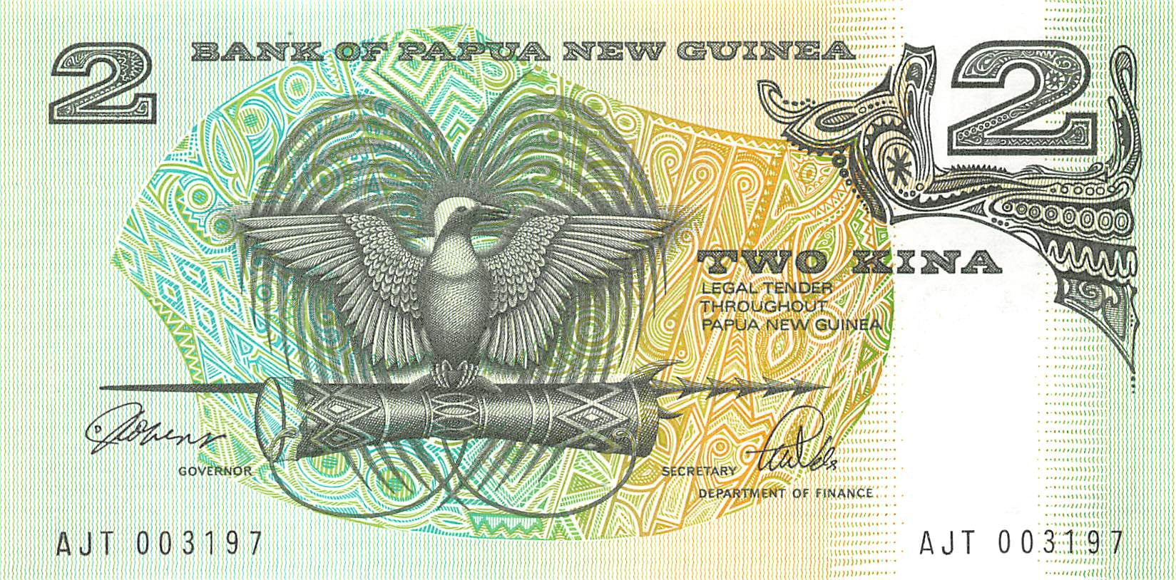 P-005c Papua New Guinea 2 Kina 1989 Unc