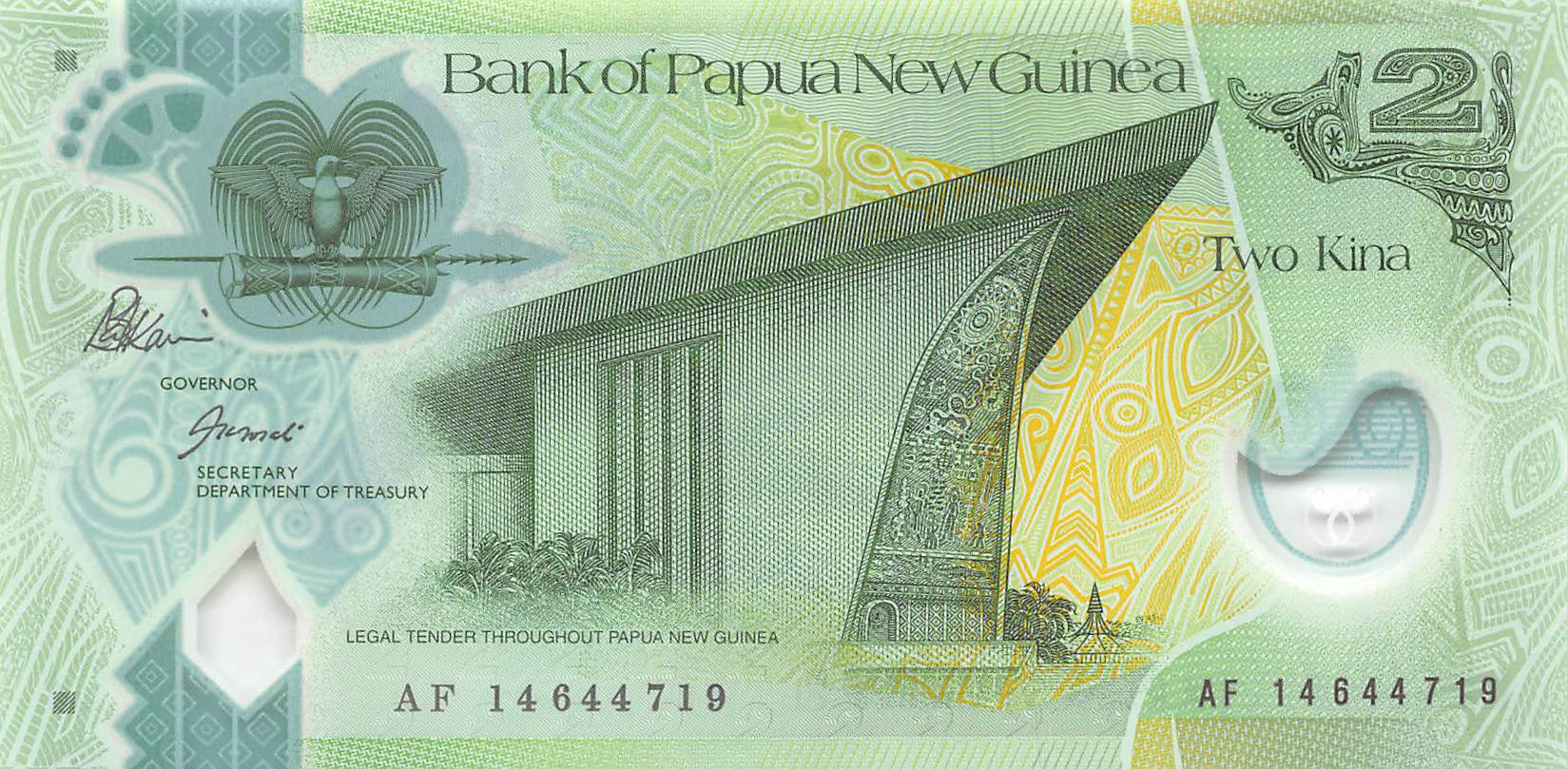 P-028d Papua New Guinea 2 Kina 2014 Unc