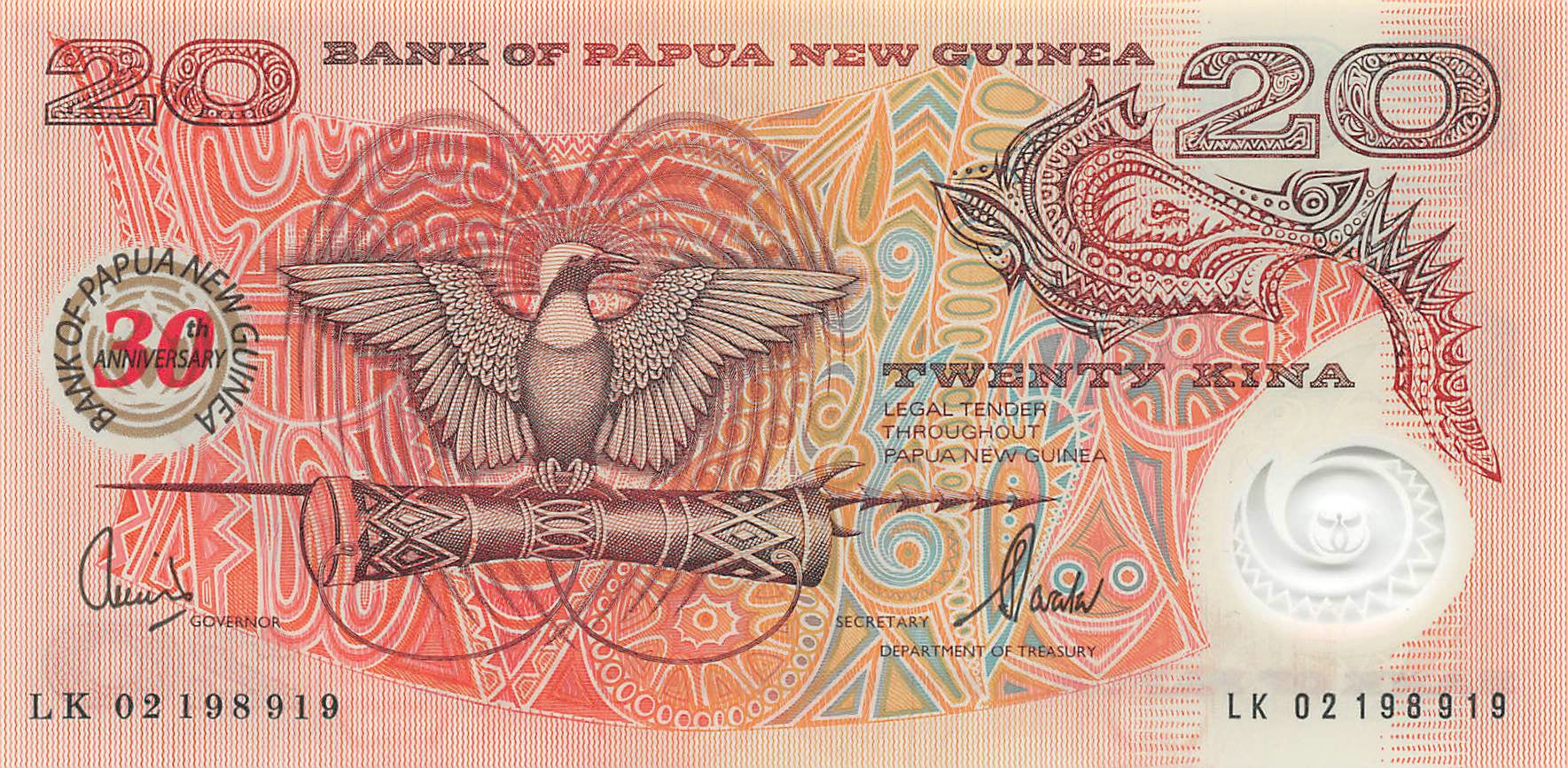 P-027 Papua New Guinea 20 Kina 2004 Unc
