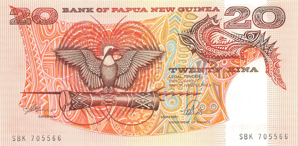 P-010a Papua New Guinea 20 Kina 1989 Unc