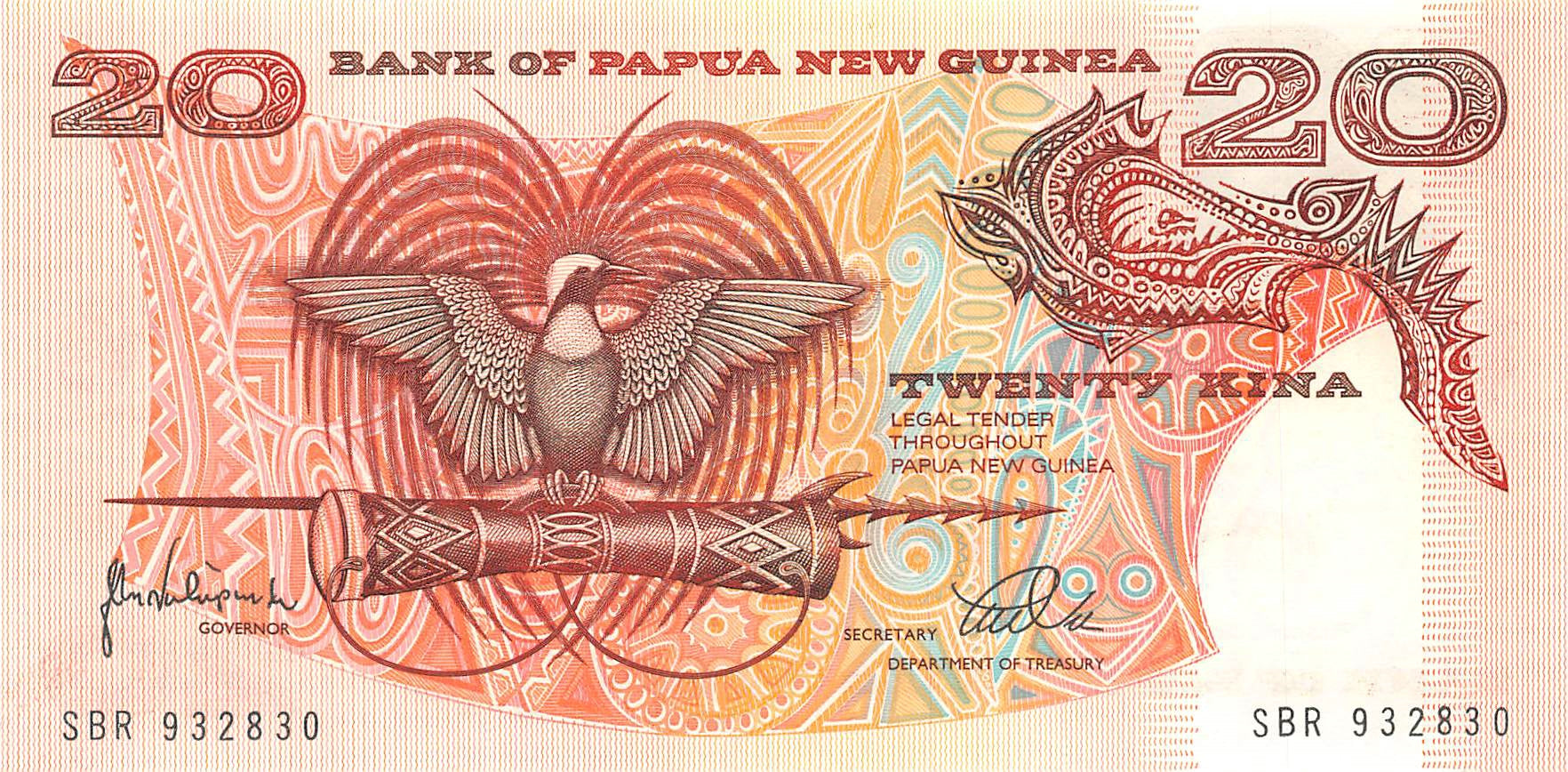 P-010c Papua New Guinea 20 Kina 1998 Unc