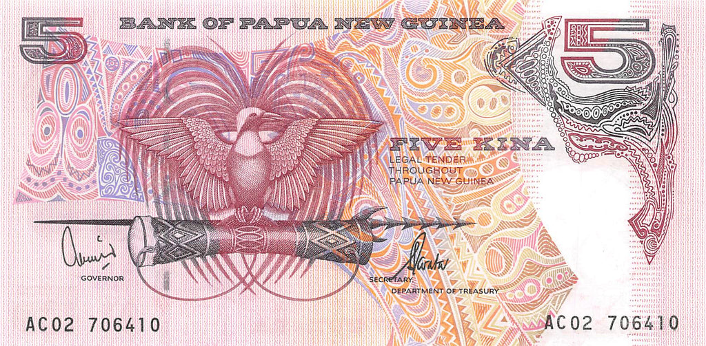 P-013e Papua New Guinea 5 Kina 2002 Unc