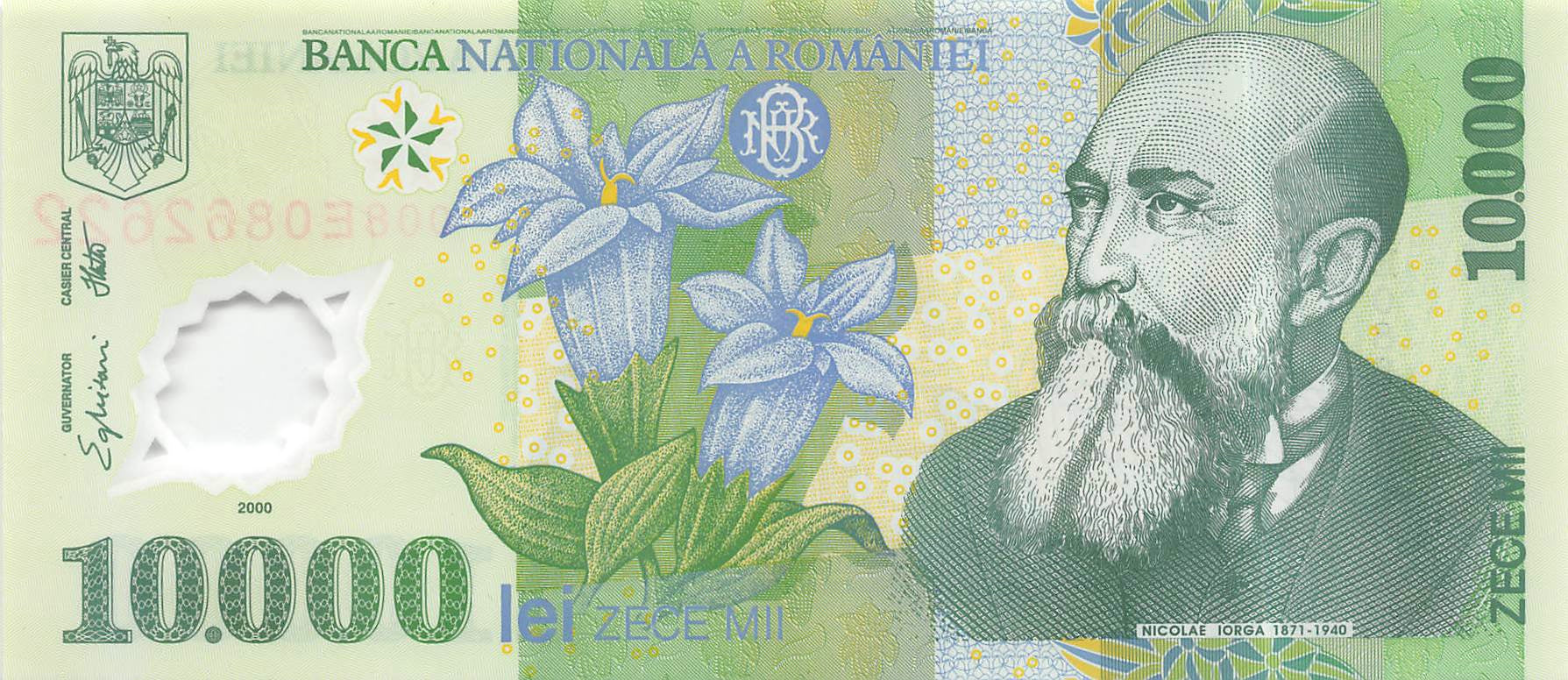 P-112a - Romania 10.000 Lei 2000 Xf Polymer