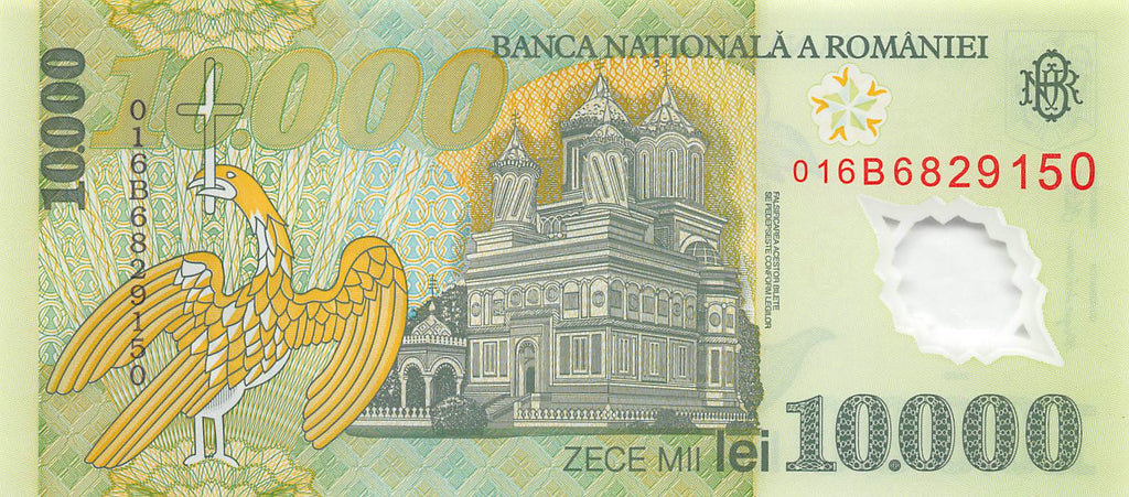 P-112b - Romania 10.000 Lei 2001 Unc Polymer