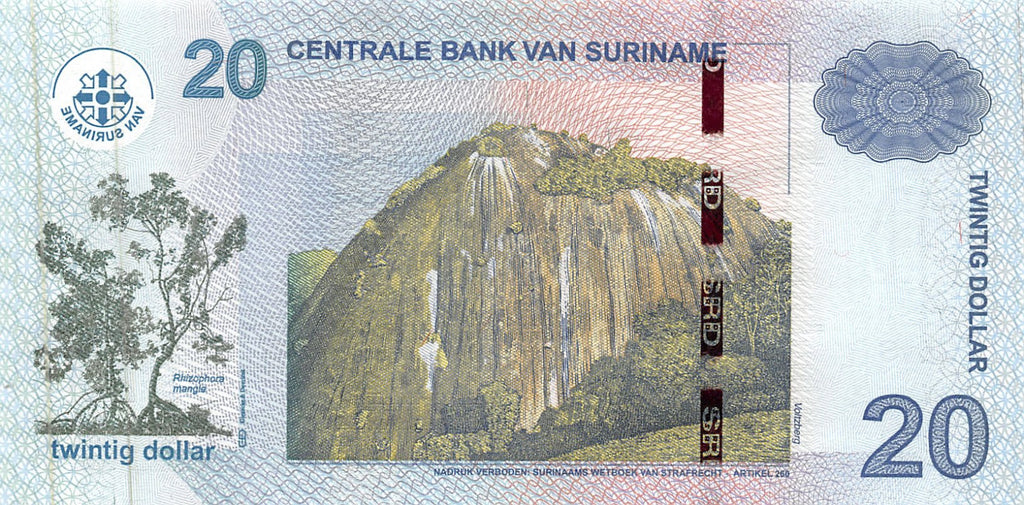 P-164b Suriname 20 Dollars 2012 Unc
