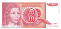 P-103a Yugoslavia 10 Dinara 1990 Unc
