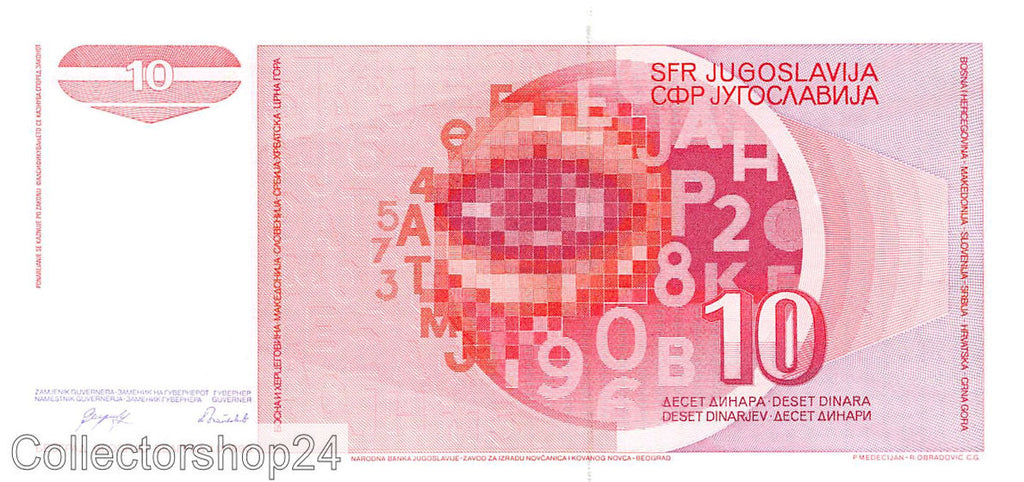 P-103a Yugoslavia 10 Dinara 1990 Unc