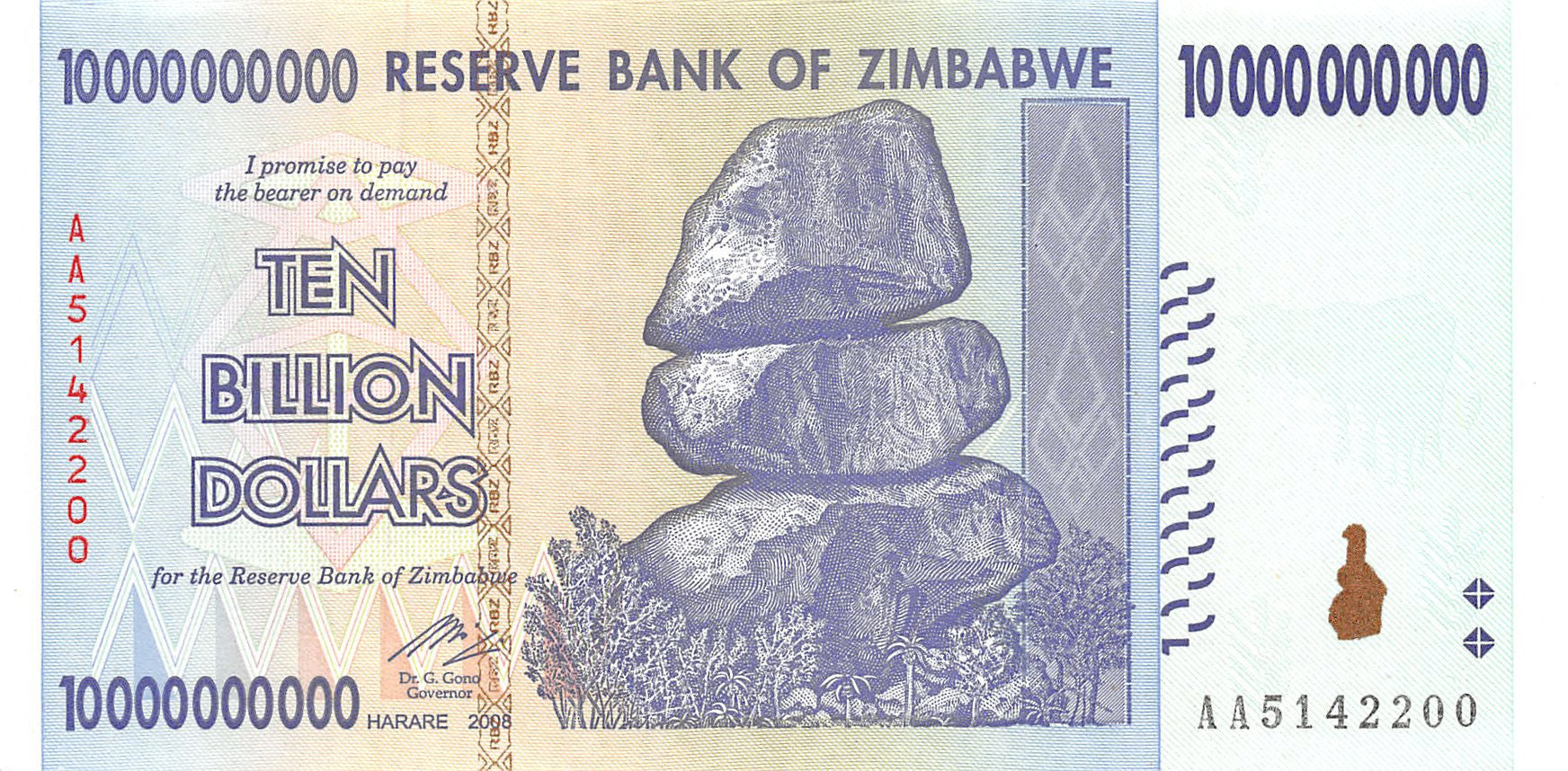 P-85a - Zimbabwe 10.000.000.000 Dollars 2008 Unc