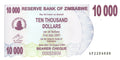 P-46b - Zimbabwe 10.000 Dollars 2006 Bearer Cheque AU