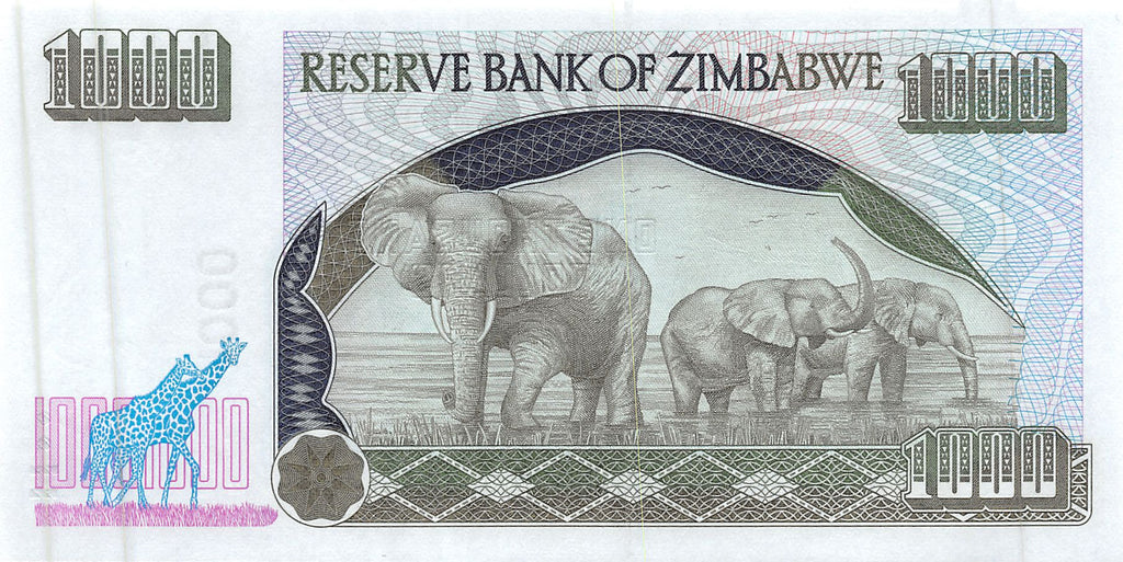 P-12b - Zimbabwe 1.000 Dollars 2003 Unc